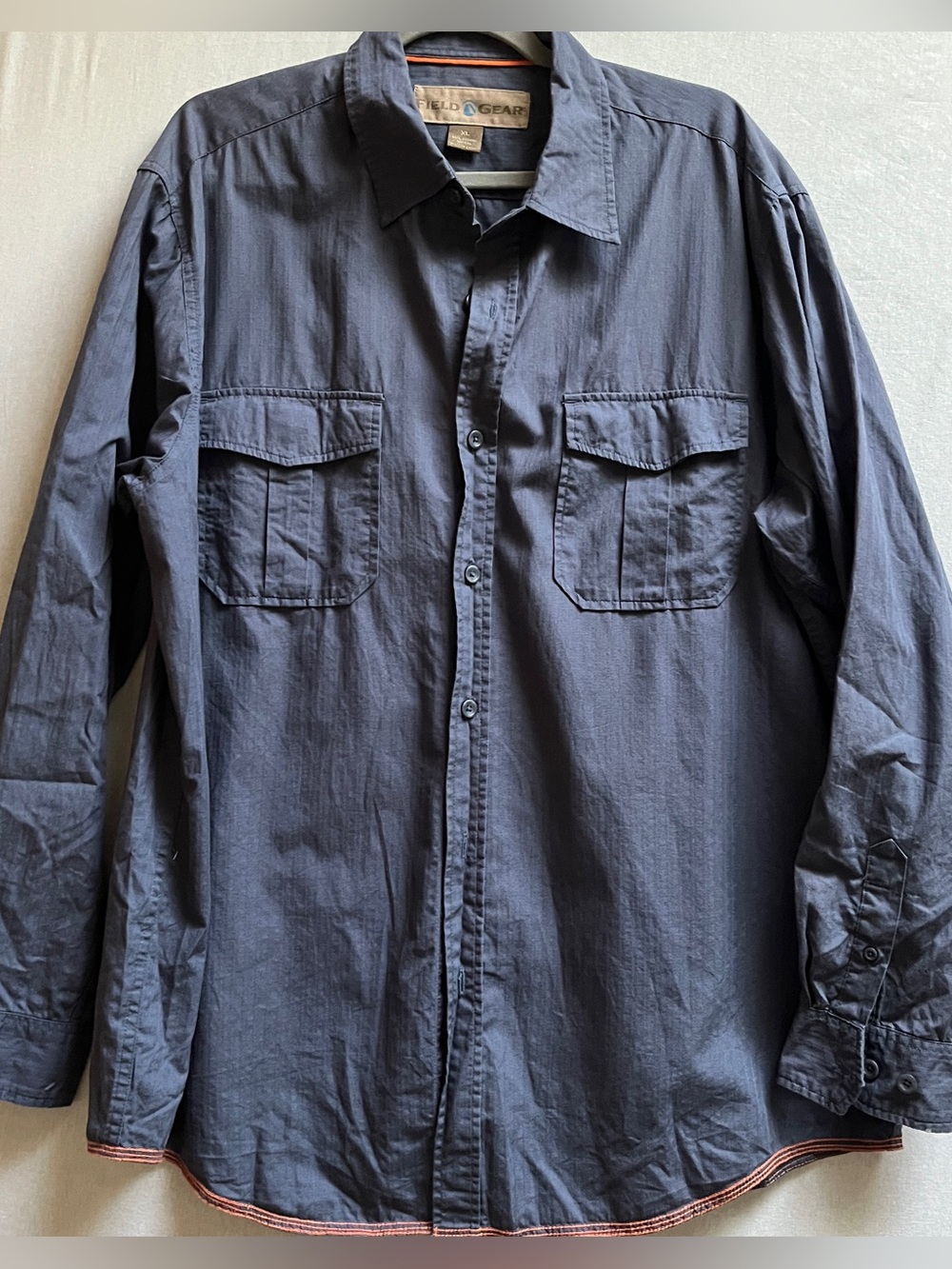 Field Gear Men's Dark Navy 100% Organic Cotton Button Up Shirt XL